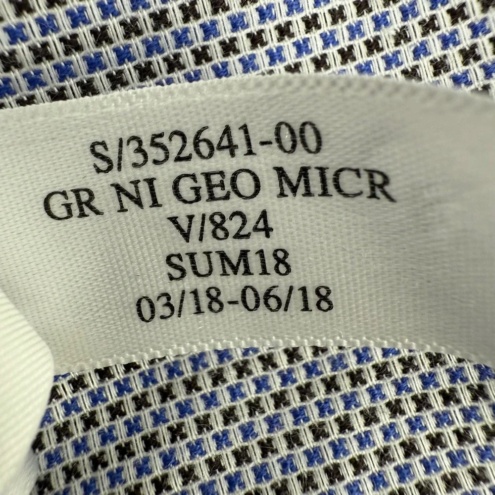 Banana Republic Non Iron Cotton‎ Stretch Geo Micro Print Dress Shirt Mens Size S